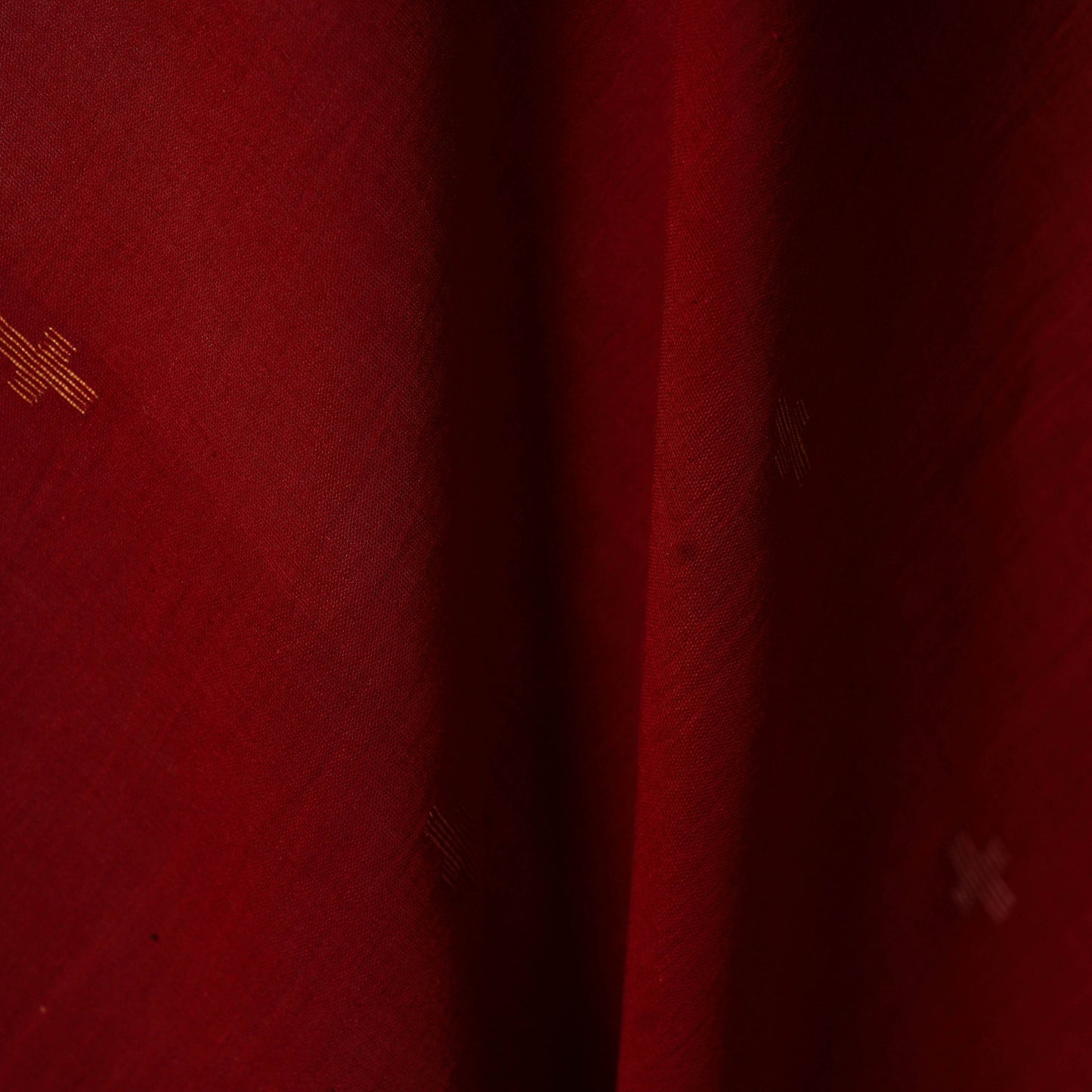 Red - Handloom Cotton Phulia Jamdani Fabric 09