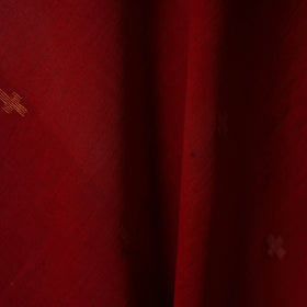 Red - Handloom Cotton Phulia Jamdani Fabric 09