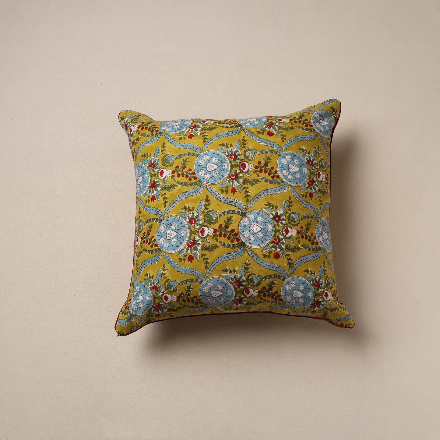 Sanganeri Hand Block Print Cushion Cover (16 x 16 in) 22