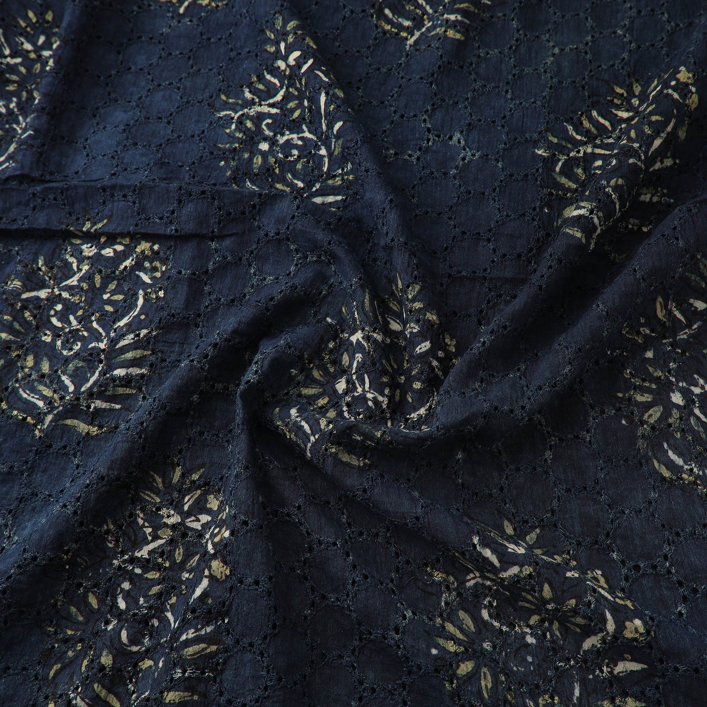 Hakoba Hand Block Ajrakh Print Natural Dyed Cotton Fabric 31