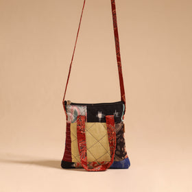 Multicolor - handmade quilted cotton patchwork sling bag 01