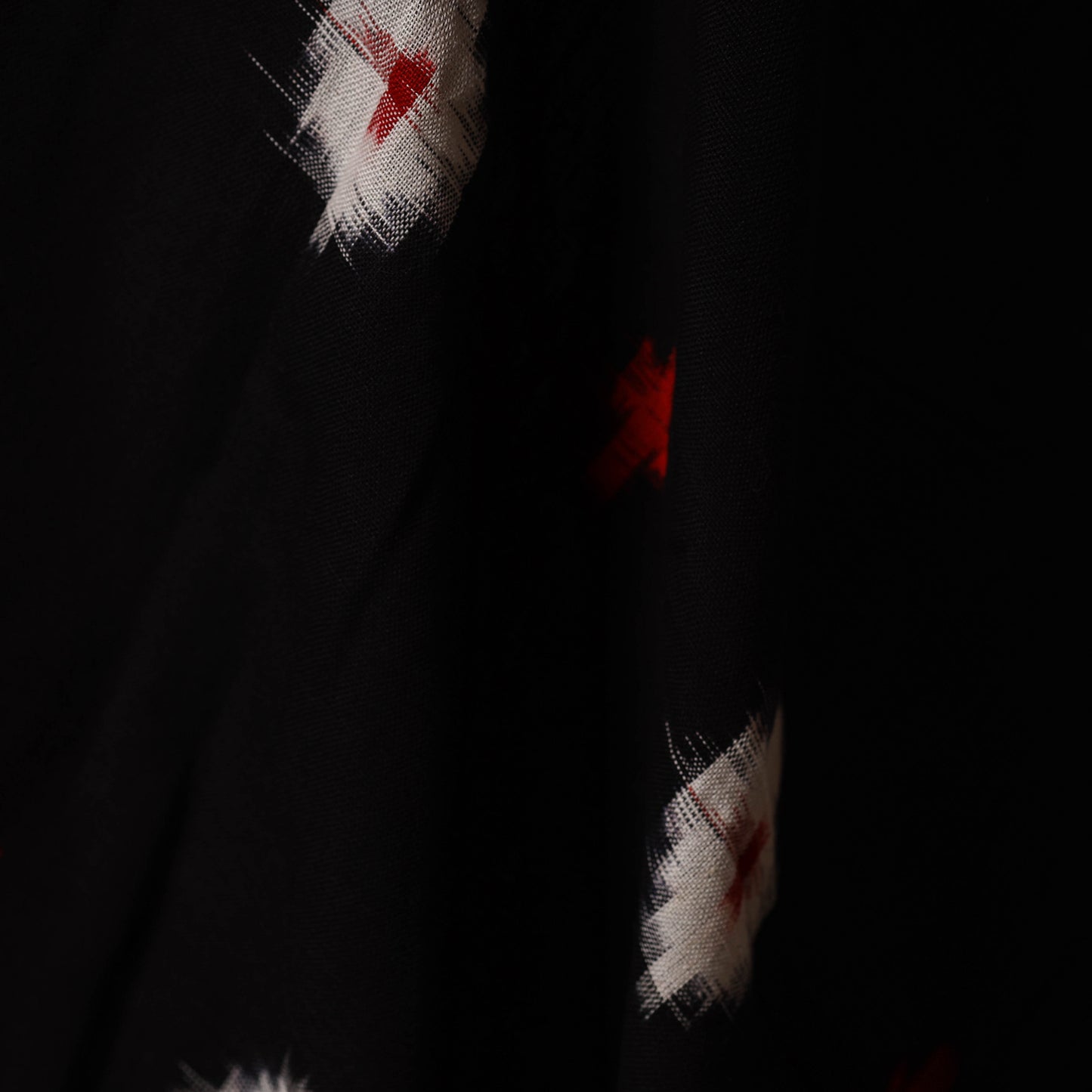 Black - Handloom Cotton Pochampally Double Ikat Fabric 05