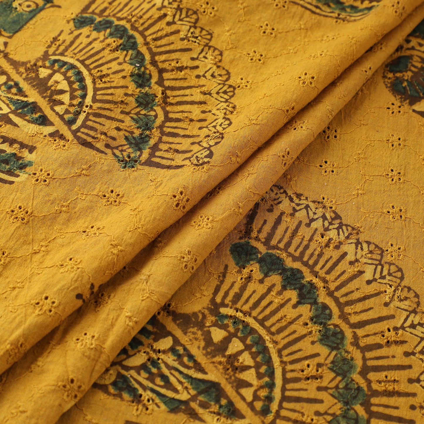 Hakoba Hand Block Ajrakh Print Natural Dyed Cotton Fabric 34