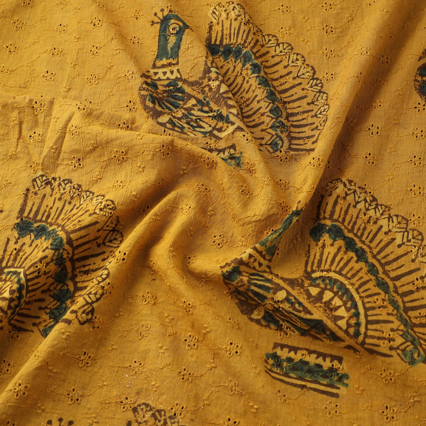 Hakoba Hand Block Ajrakh Print Natural Dyed Cotton Fabric 34