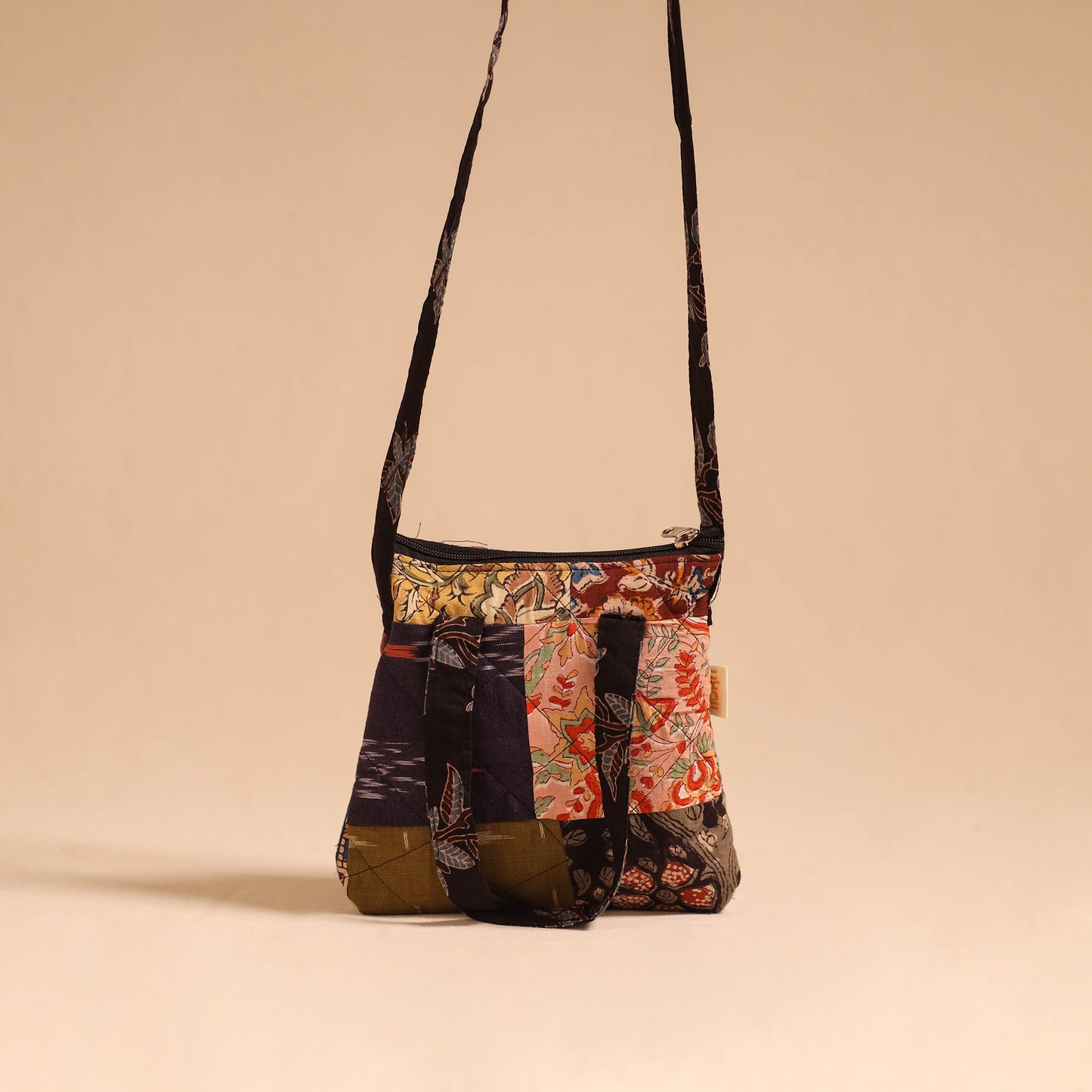 Multicolor - handmade quilted cotton patchwork sling bag 03