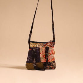 Multicolor - handmade quilted cotton patchwork sling bag 03