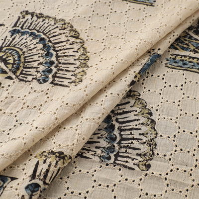Hakoba Hand Block Ajrakh Print Natural Dyed Cotton Fabric 37