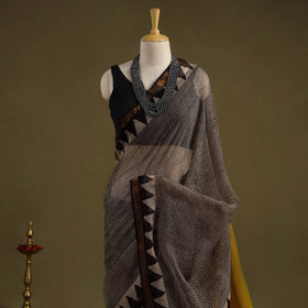 Buy Block Print Kota Doria Cotton Bagru Saree