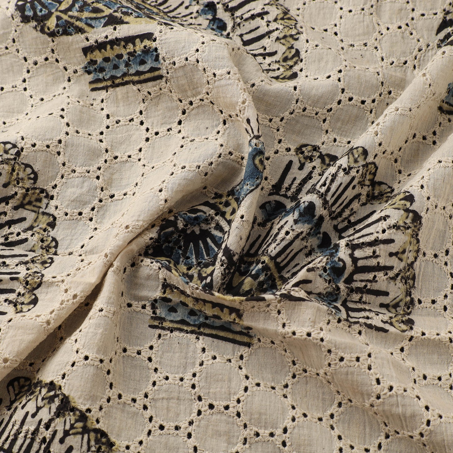 Hakoba Hand Block Ajrakh Print Natural Dyed Cotton Fabric 37