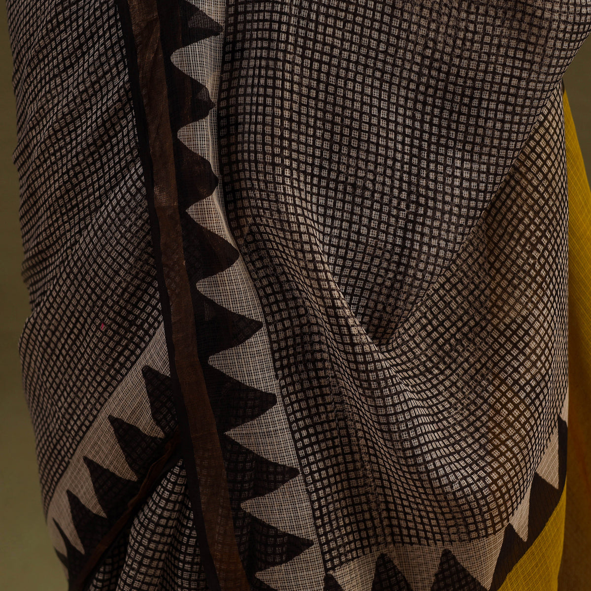 Buy Block Print Kota Doria Cotton Bagru Saree