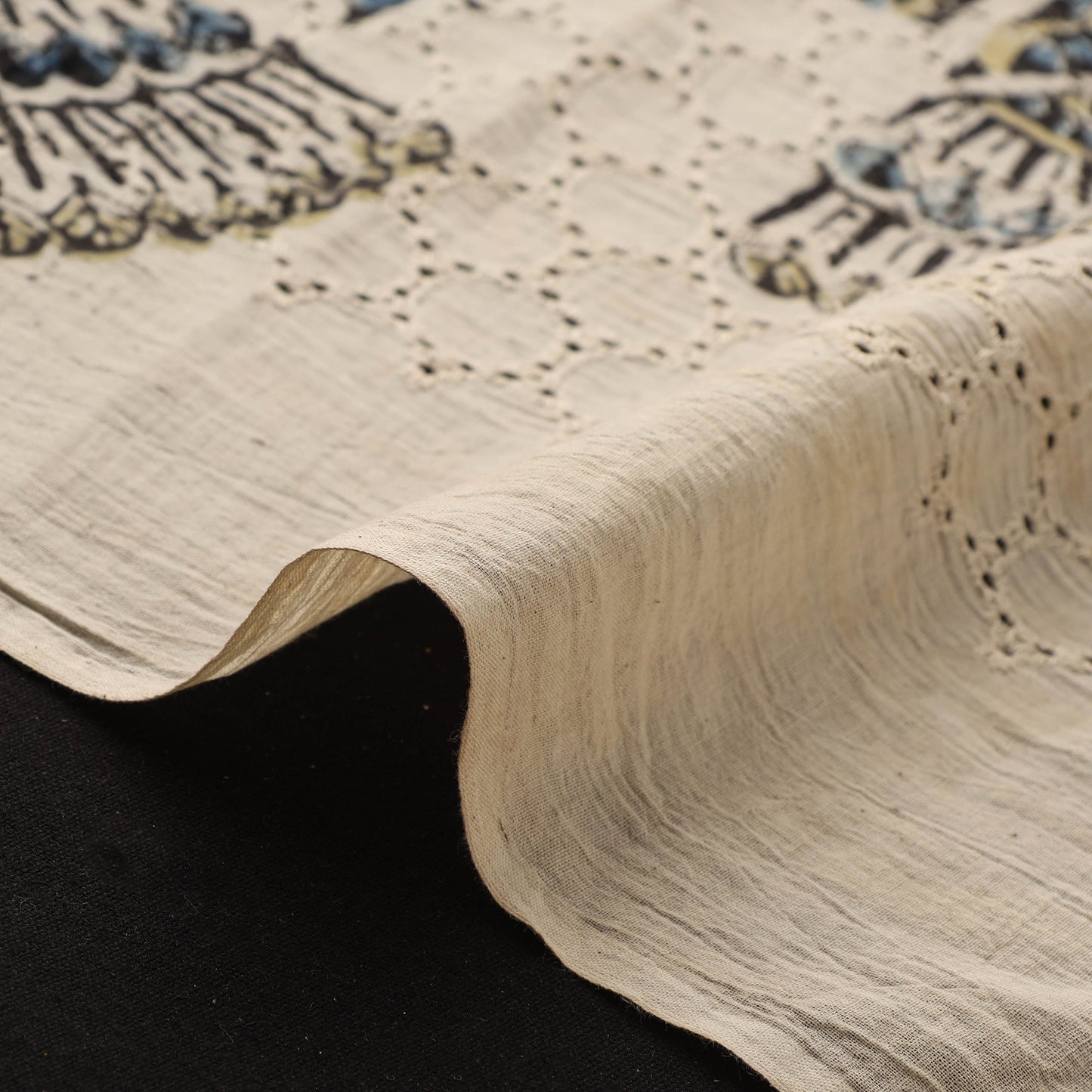 Hakoba Hand Block Ajrakh Print Natural Dyed Cotton Fabric 37