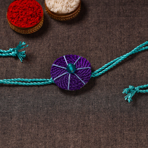 Thread Flower - Handmade Blue Mango Rakhi