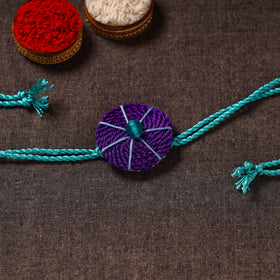  Thread Flower - Handmade Blue Mango Rakhi 