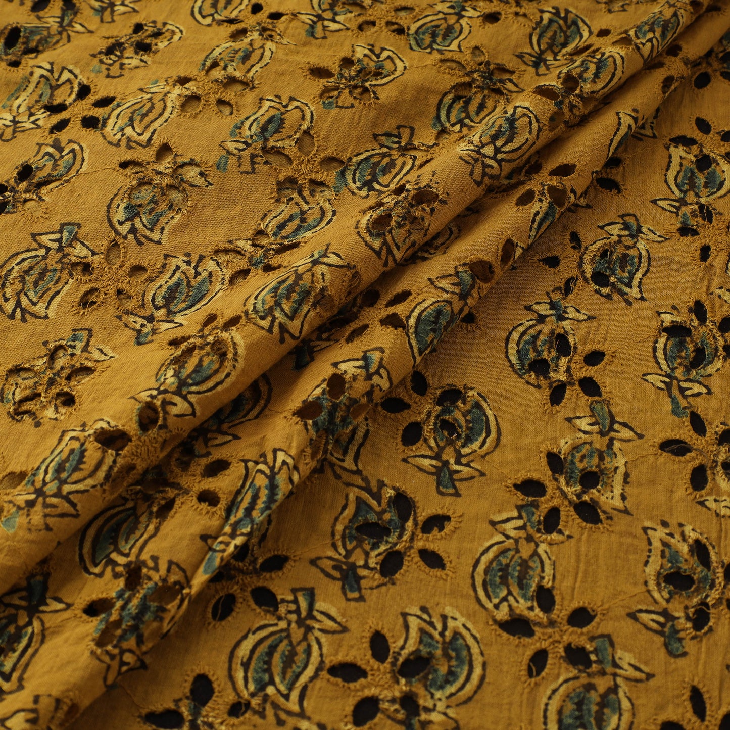 Hakoba Hand Block Ajrakh Print Natural Dyed Cotton Fabric 38