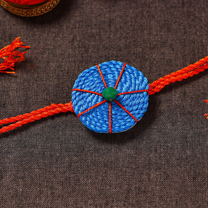 Thread Flower - Handmade Blue Mango Rakhi