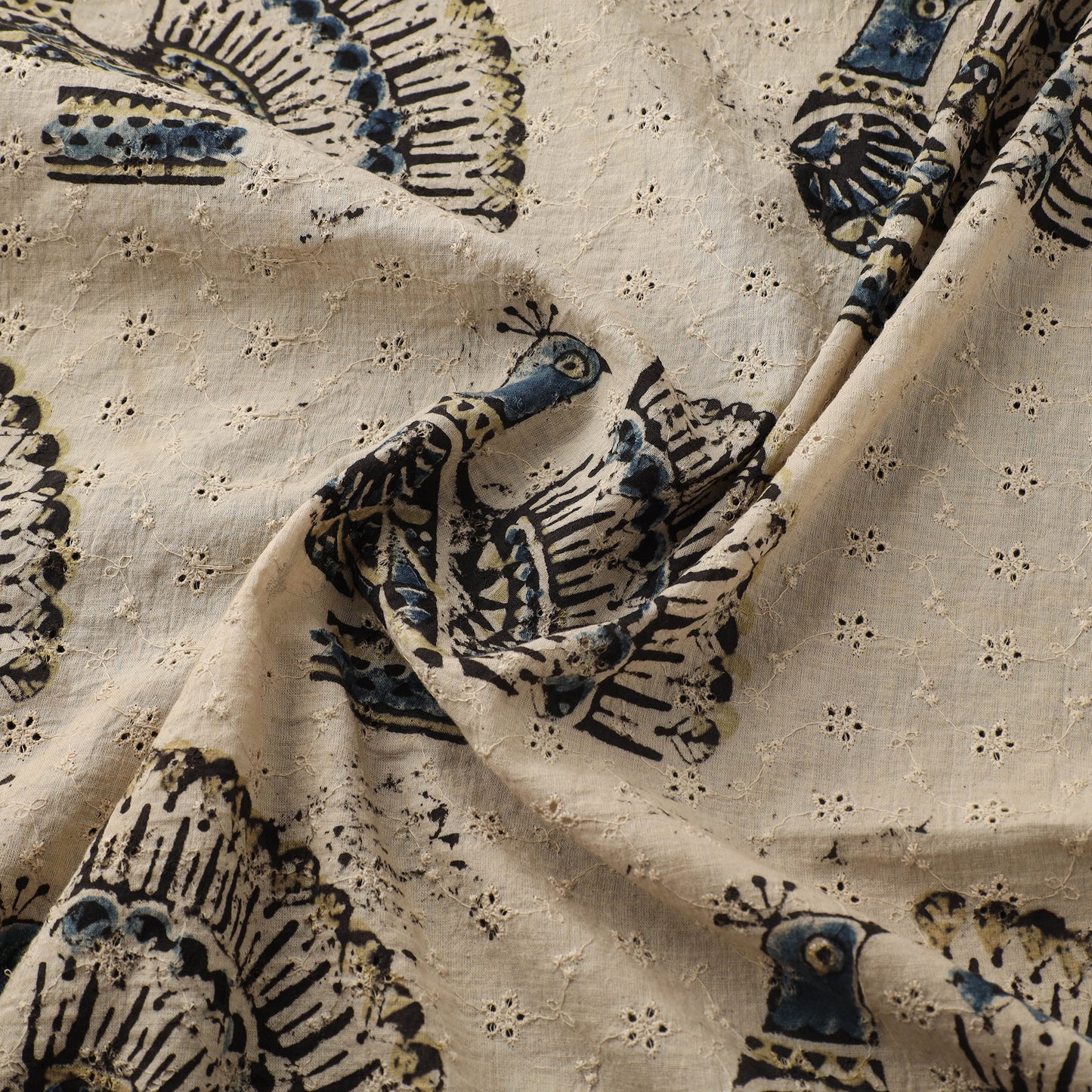 Hakoba Hand Block Ajrakh Print Natural Dyed Cotton Fabric 39