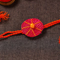  Thread Flower - Handmade Blue Mango Rakhi 