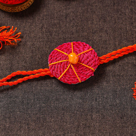  Thread Flower - Handmade Blue Mango Rakhi 