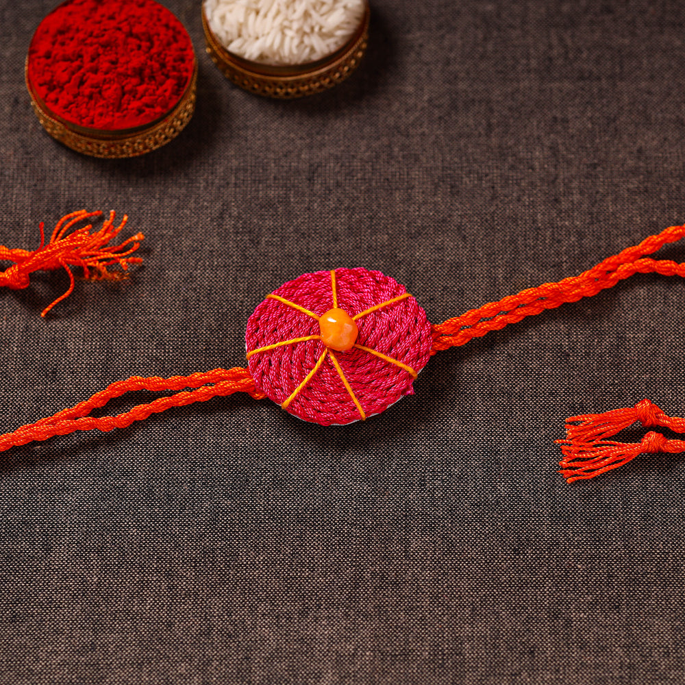 Thread Flower - Handmade Blue Mango Rakhi