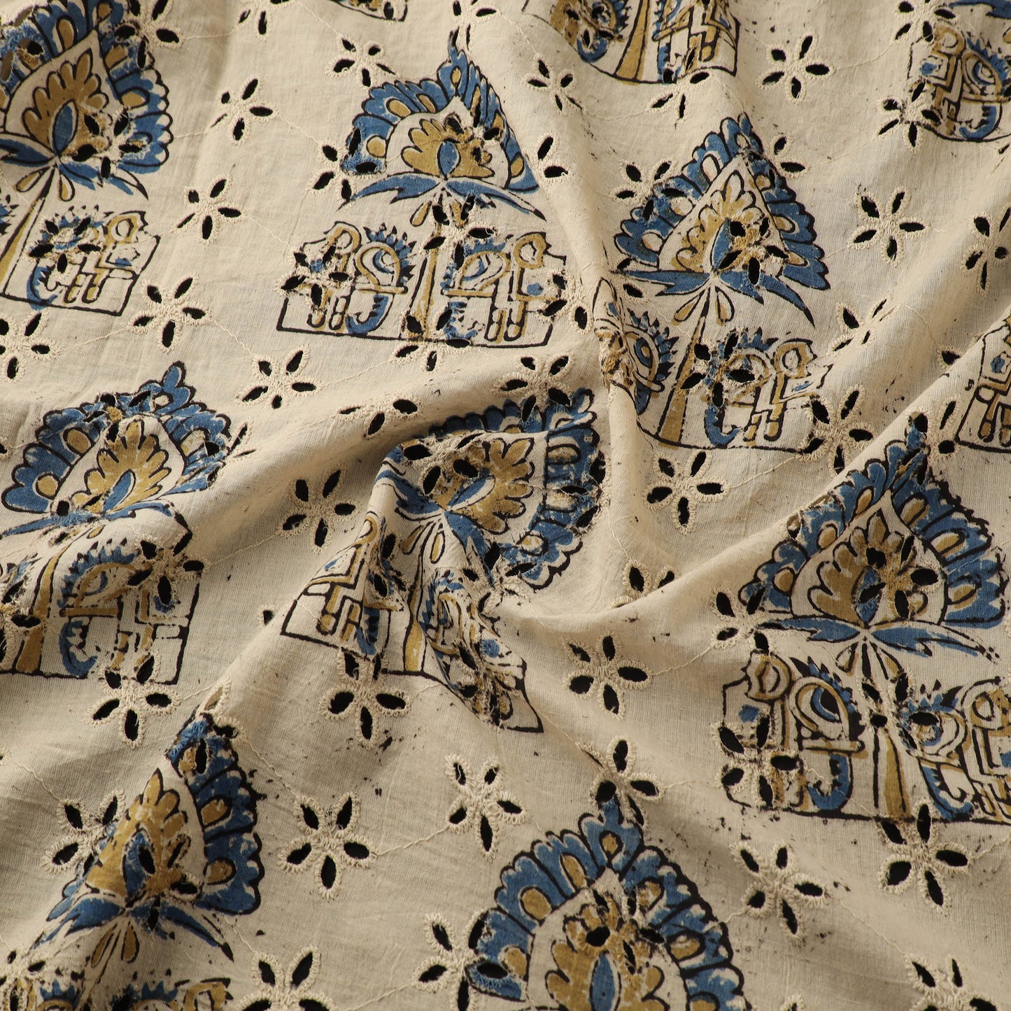 Hakoba Hand Block Ajrakh Print Natural Dyed Cotton Fabric 41