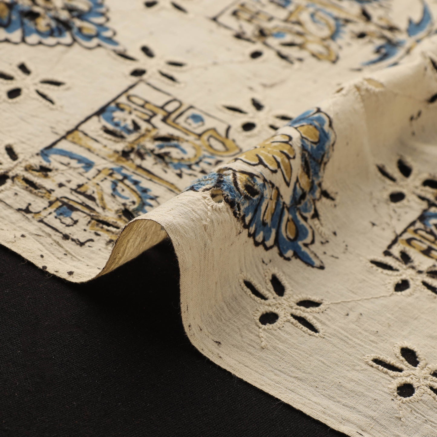 Hakoba Hand Block Ajrakh Print Natural Dyed Cotton Fabric 41