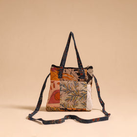 Multicolor - handmade quilted cotton patchwork sling bag 10