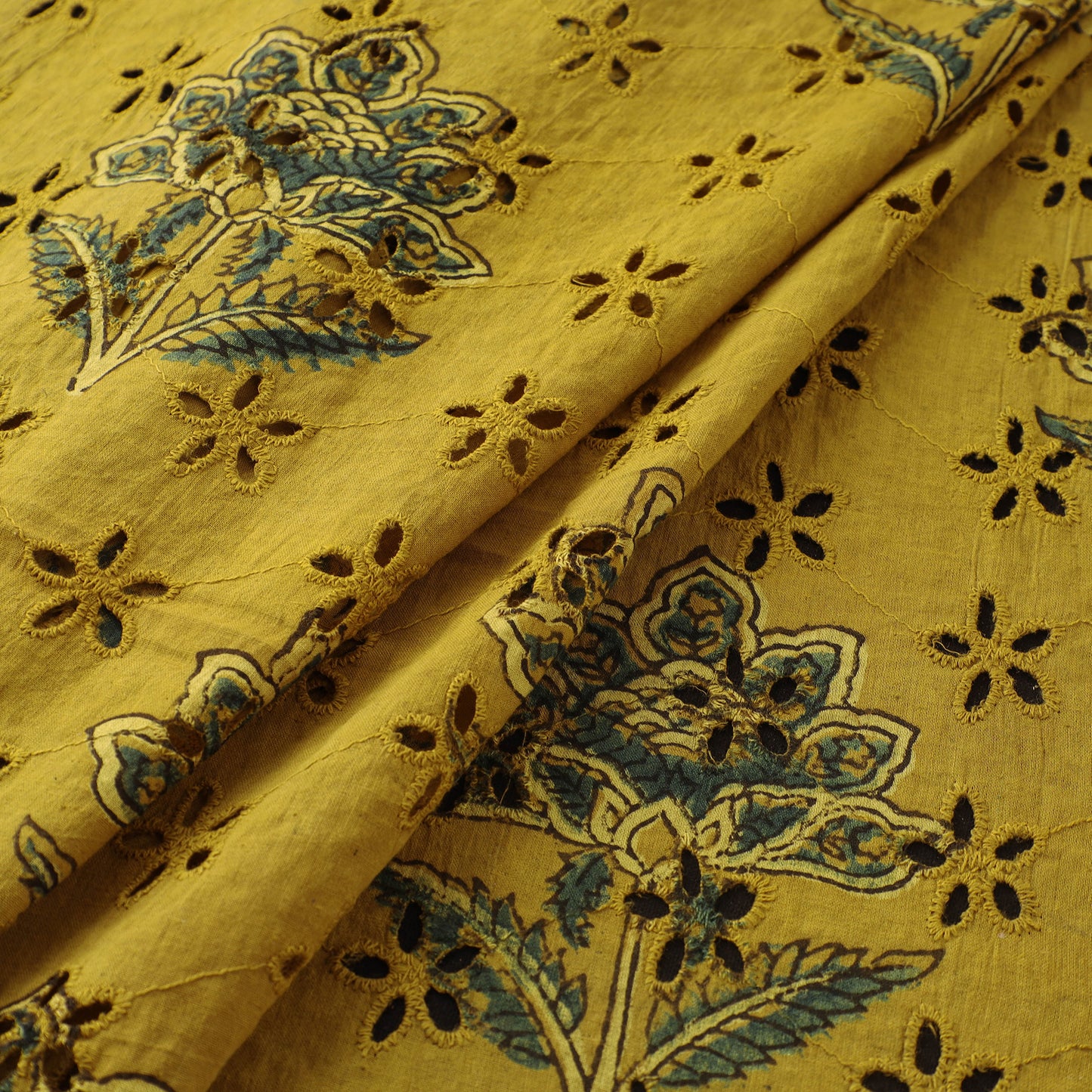 Hakoba Hand Block Ajrakh Print Natural Dyed Cotton Fabric 45