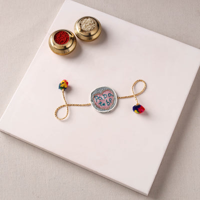 Papa To Be - Reusable Handmade Thread & Beadwork Rakhi with Potli By Jugni 04