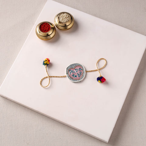 Papa To Be - Reusable Handmade Thread & Beadwork Rakhi with Potli By Jugni 04
