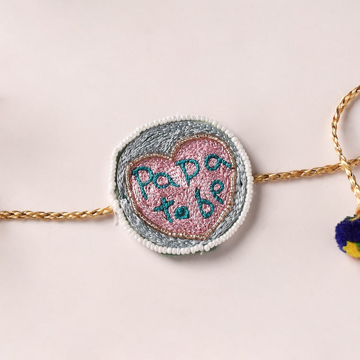 Papa To Be - Reusable Handmade Thread & Beadwork Rakhi with Potli By Jugni 04