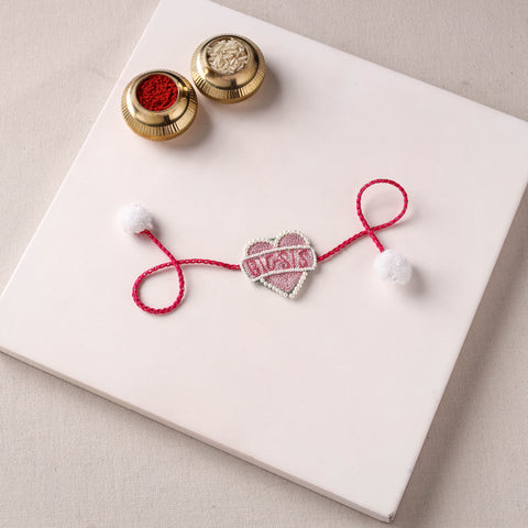 Big Sis - Reusable Handmade Thread & Beadwork Rakhi with Potli By Jugni 06