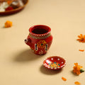  Traditional Handpainted Clay Karwa Chauth Pooja Kalash 