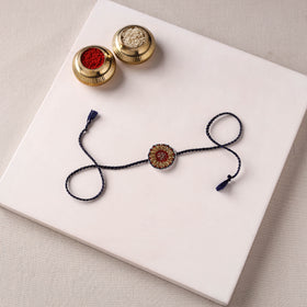 Flower - Reusable Handmade Thread & Beadwork Rakhi By Jugni 09