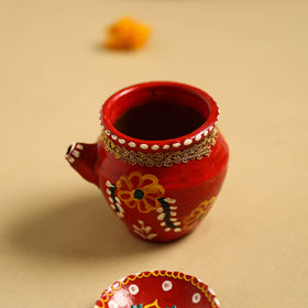  Traditional Handpainted Clay Karwa Chauth Pooja Kalash 