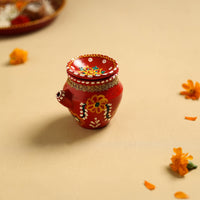 Traditional Handpainted Clay Karwa Chauth Kalash 28