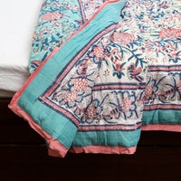 Multicolor - Sanganeri Reversible Double Soft Cotton Quilt/Blanket 22