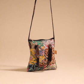 Multicolor - handmade quilted cotton patchwork sling bag 17