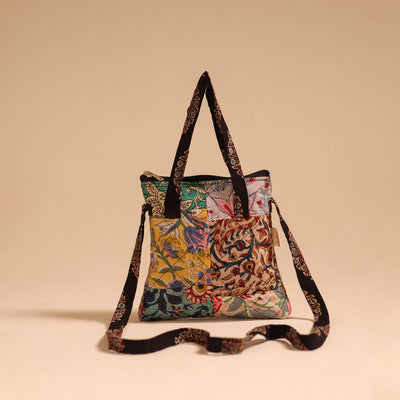 Multicolor - handmade quilted cotton patchwork sling bag 17