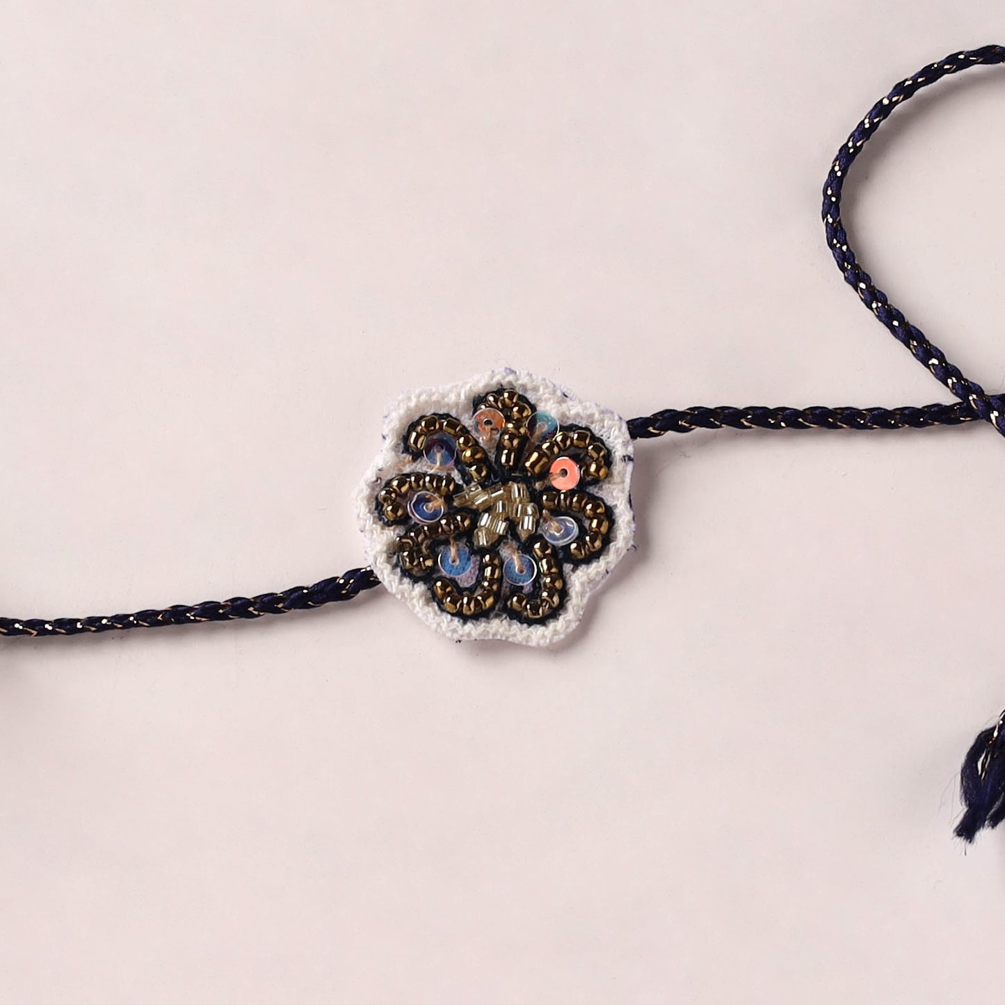 Flower - Reusable Handmade Thread & Beadwork Rakhi By Jugni 12