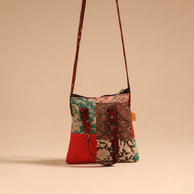Multicolor - handmade quilted cotton patchwork sling bag 18