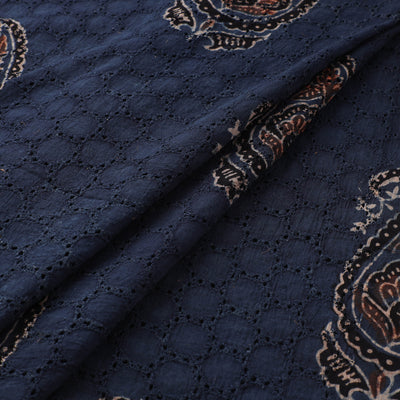 Hakoba Hand Block Ajrakh Print Natural Dyed Cotton Fabric 51