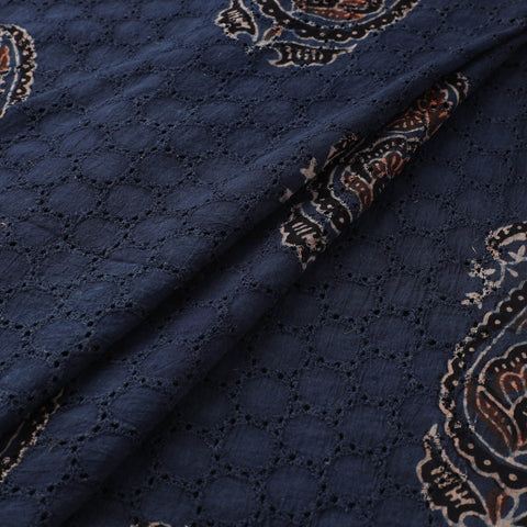 Hakoba Hand Block Ajrakh Print Natural Dyed Cotton Fabric 51