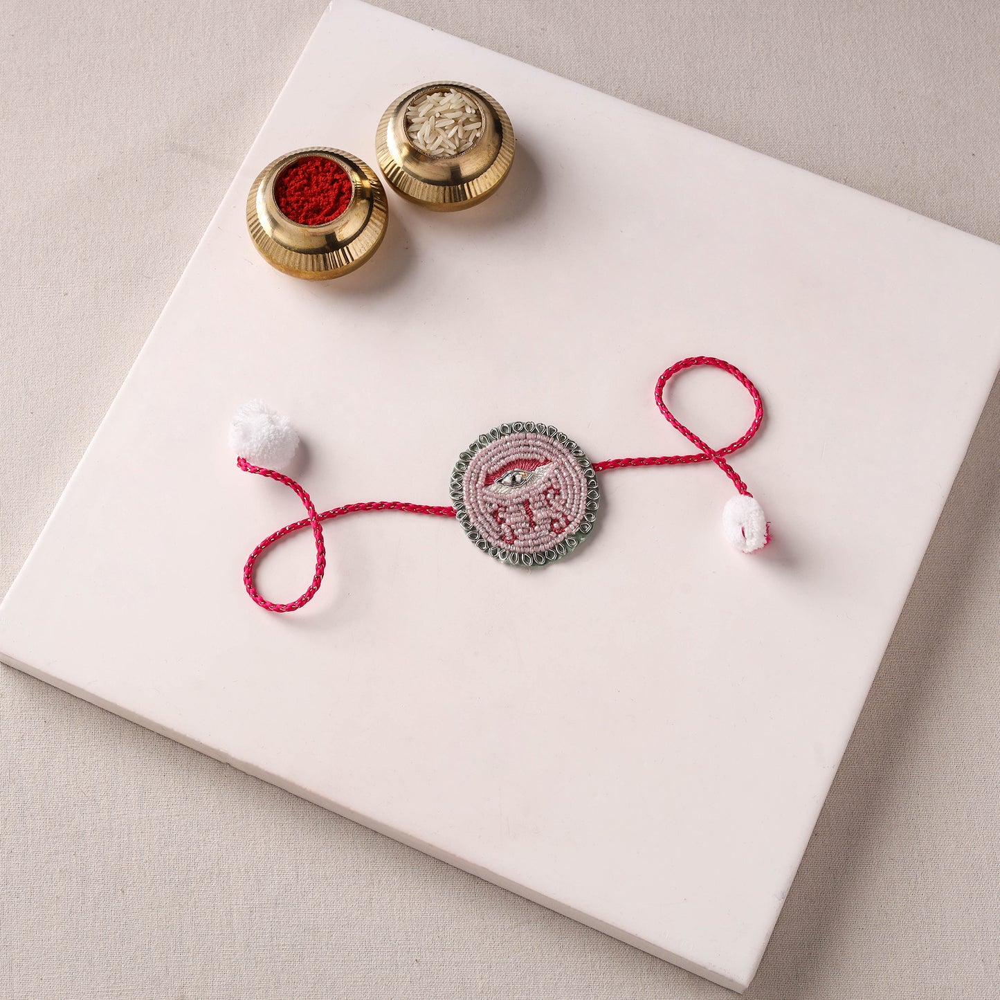 Sis - Handmade Thread & Beadwork Rakhi with Potli By Jugni 20