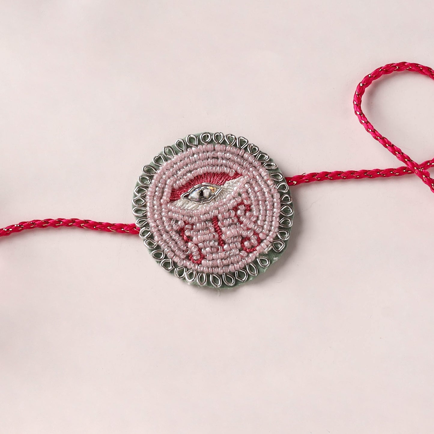 Sis - Handmade Thread & Beadwork Rakhi with Potli By Jugni 20