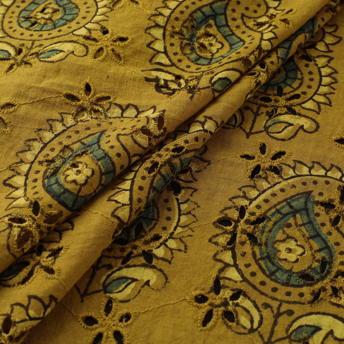 Hakoba Hand Block Ajrakh Print Natural Dyed Cotton Fabric 52