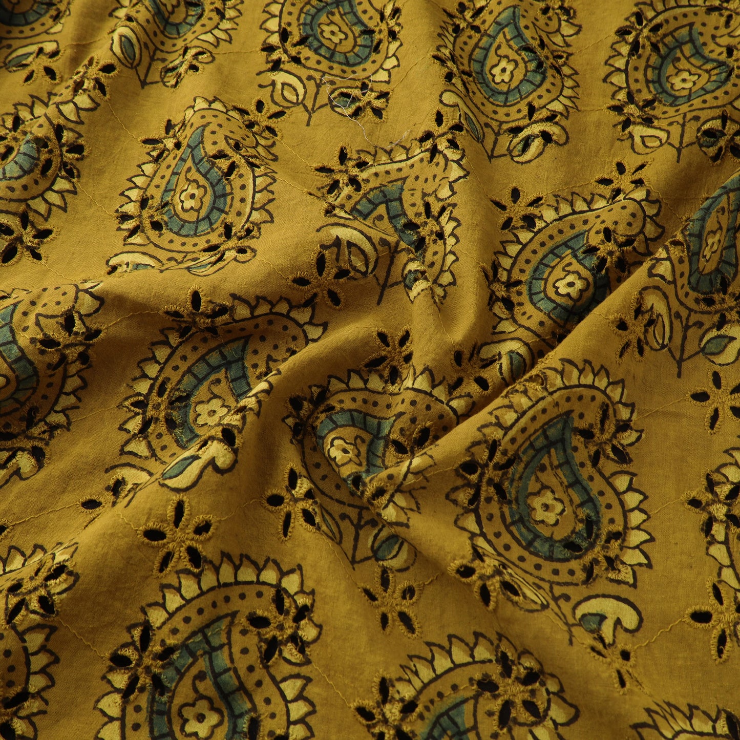 Hakoba Hand Block Ajrakh Print Natural Dyed Cotton Fabric 52
