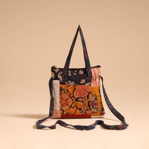 Multicolor - handmade quilted cotton patchwork sling bag 19