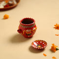  Traditional Handpainted Clay Karwa Chauth Pooja Kalash 