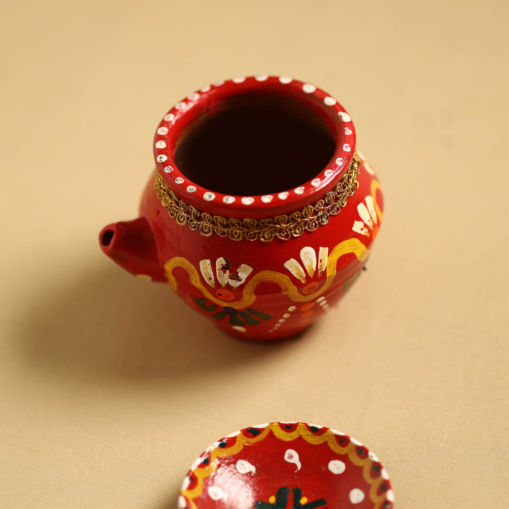 Traditional Handpainted Clay Karwa Chauth Kalash 30