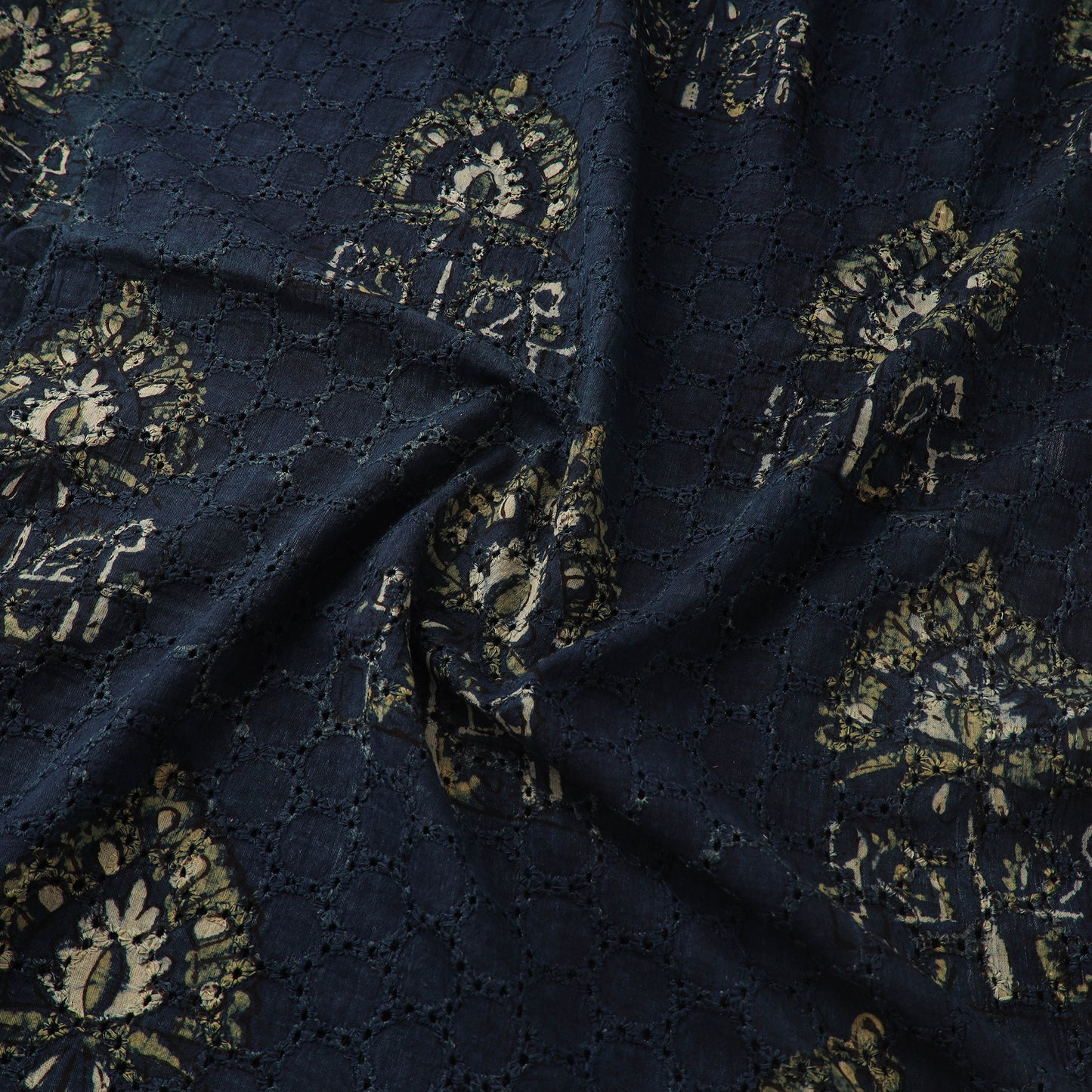 Hakoba Hand Block Ajrakh Print Natural Dyed Cotton Fabric 55